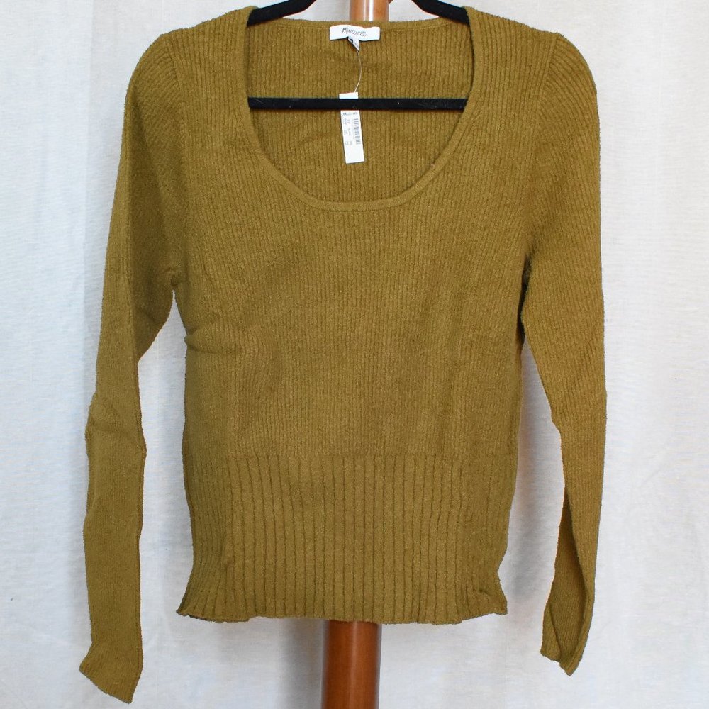 Madewell Stillman Pullover Sweater Olive Green